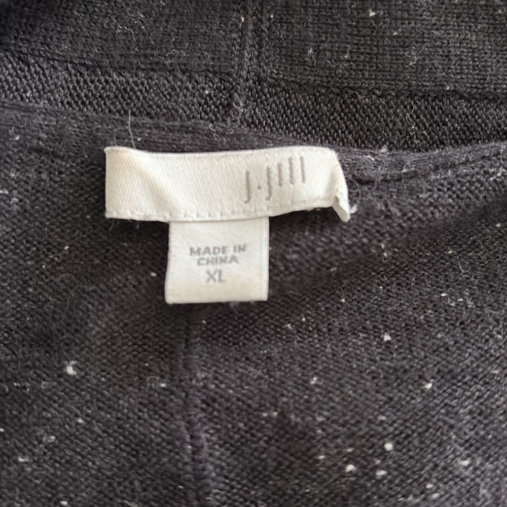 J. Jill Black Cardigan Sweater Open-Front Knit - Picture 5 of 7